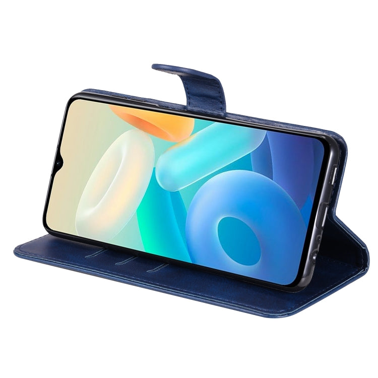 For vivo Y77 5G Calf Texture Zipper Leather Phone Case