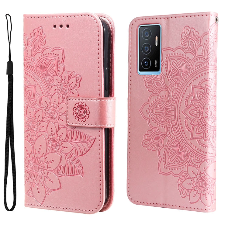 For vivo Y75 4G / S10e 7-petal Flowers Embossing Leather Phone Case