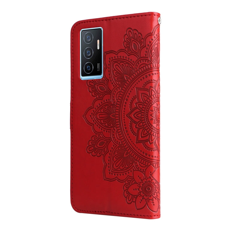 For vivo Y75 4G / S10e 7-petal Flowers Embossing Leather Phone Case