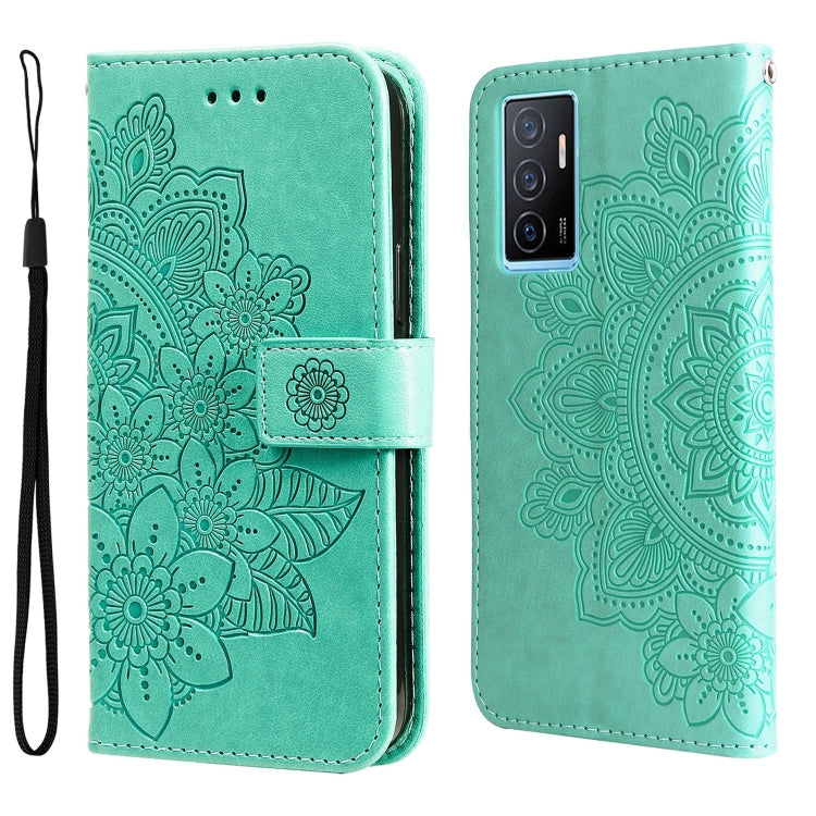 For vivo Y75 4G / S10e 7-petal Flowers Embossing Leather Phone Case