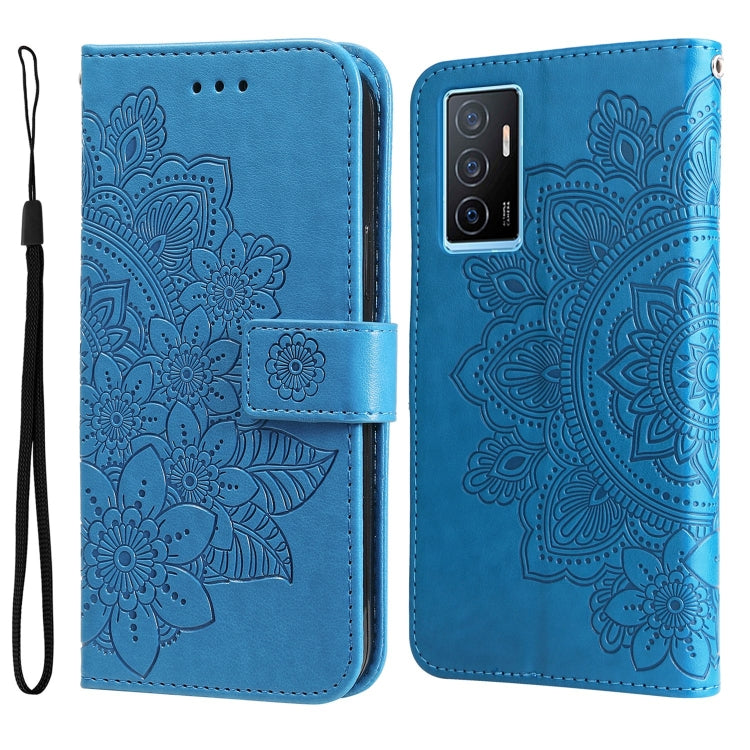 For vivo Y75 4G / S10e 7-petal Flowers Embossing Leather Phone Case