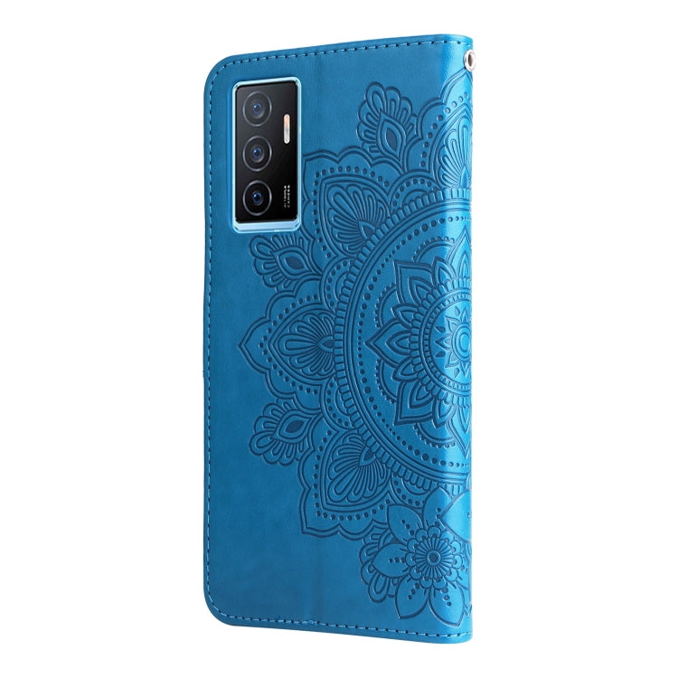 For vivo Y75 4G / S10e 7-petal Flowers Embossing Leather Phone Case