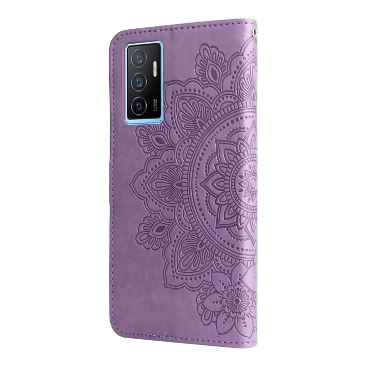 For vivo Y75 4G / S10e 7-petal Flowers Embossing Leather Phone Case
