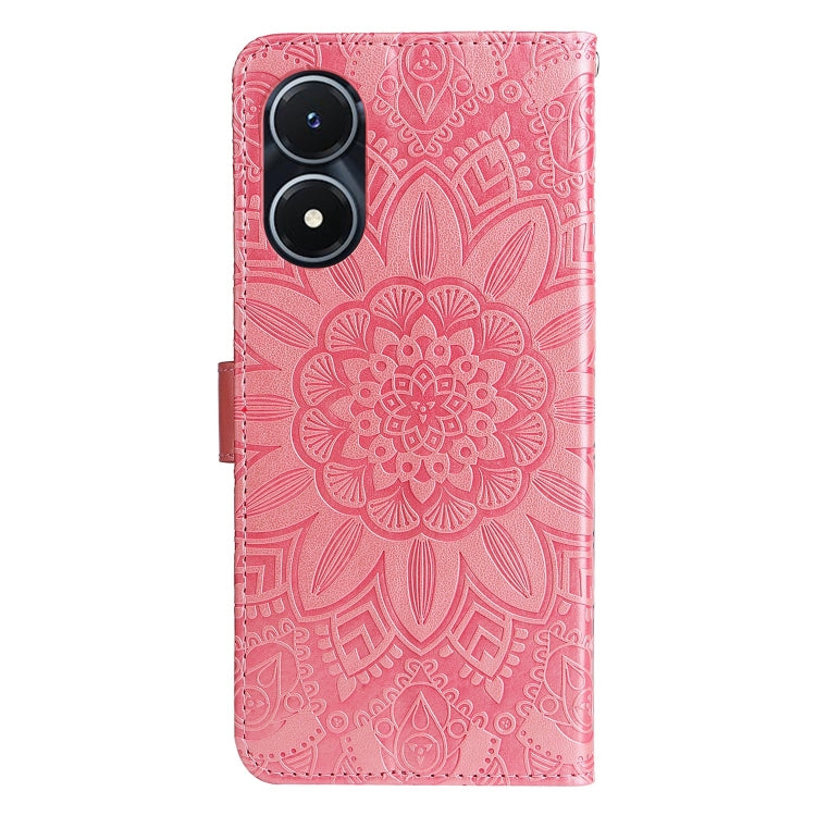 For vivo Y02s Embossed Sunflower Leather Phone Case