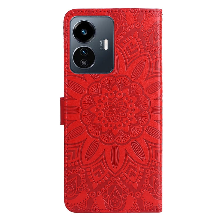 For vivo Y77 5G Embossed Sunflower Leather Phone Case