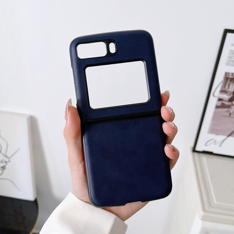 For Motorola Moto Razr 2022 Two-color Cowhide Texture Top-grain Leather Phone Case