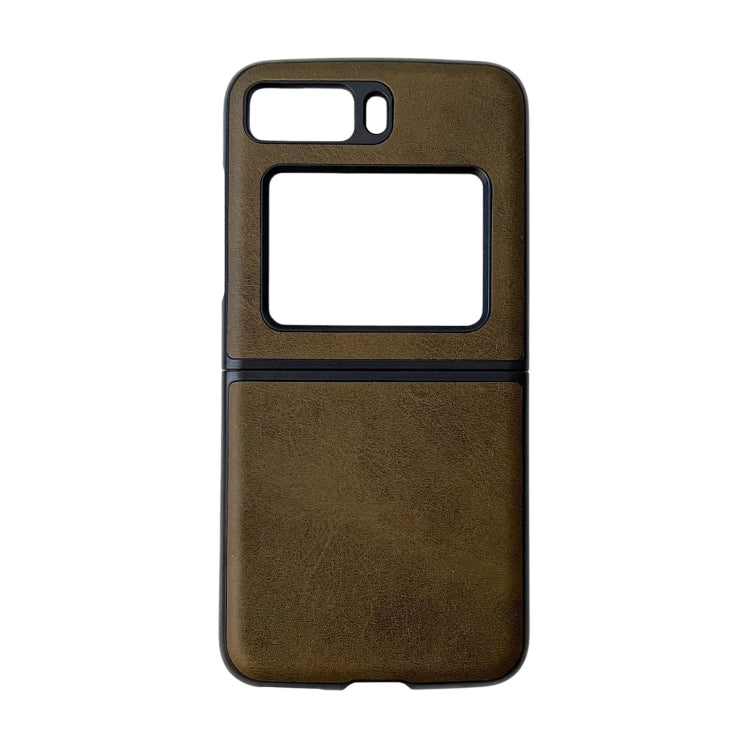 For Motorola Moto Razr 2022 Two-color Cowhide Texture Top-grain Leather Phone Case