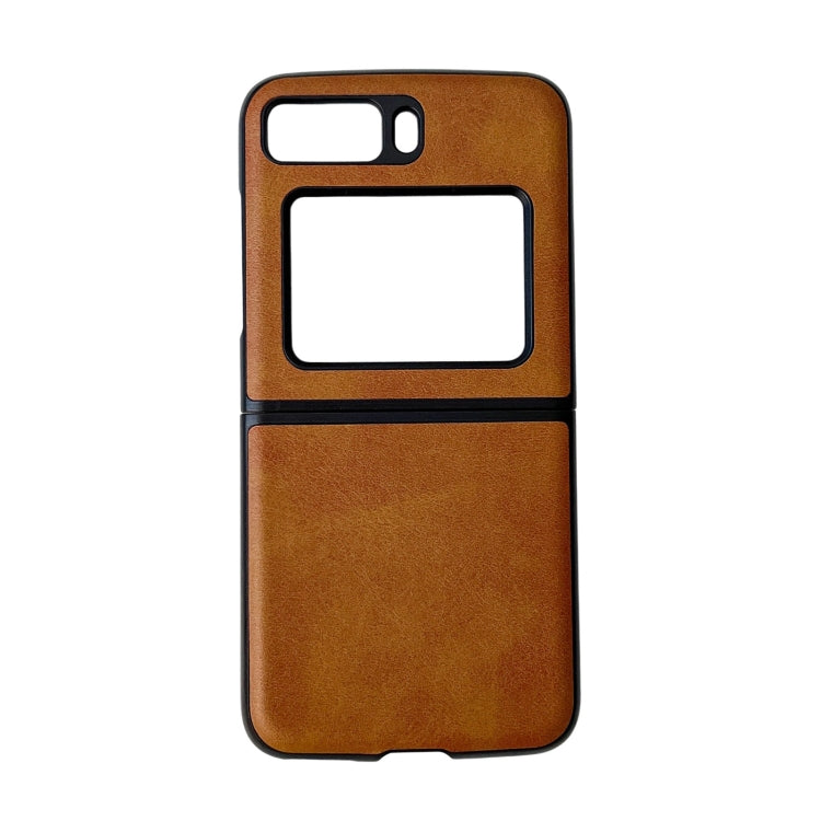 For Motorola Moto Razr 2022 Two-color Cowhide Texture Top-grain Leather Phone Case