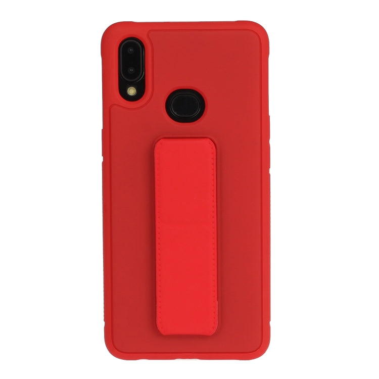 For Galaxy A10s Shockproof Solid Color TPU Case with Wristband
