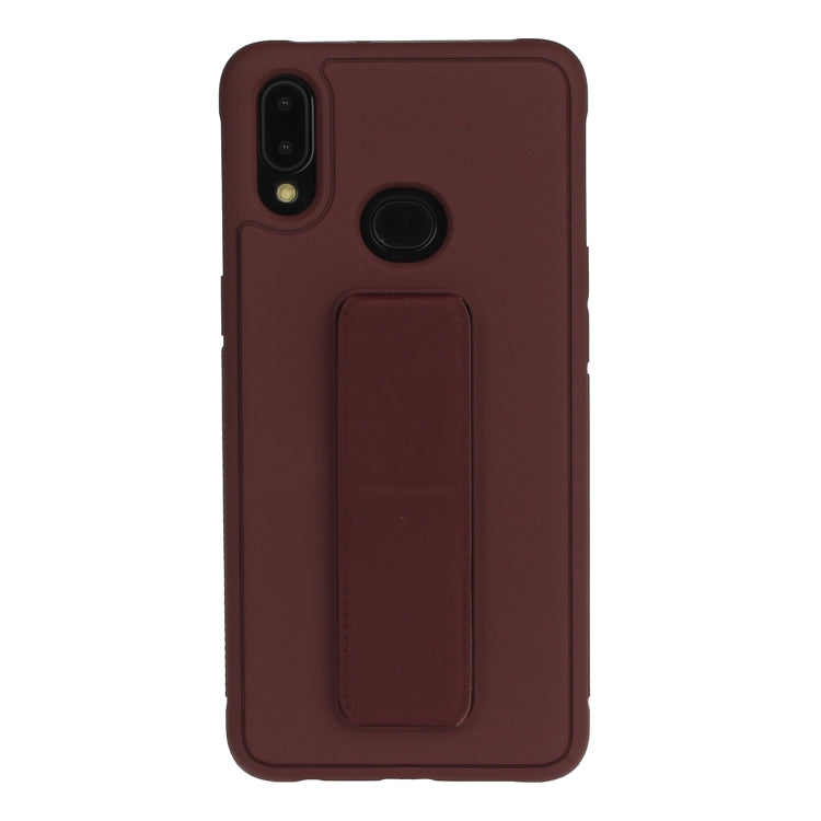 For Galaxy A10s Shockproof Solid Color TPU Case with Wristband