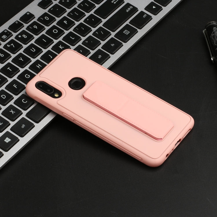 For Galaxy A10s Shockproof Solid Color TPU Case with Wristband