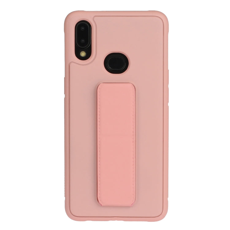 For Galaxy A10s Shockproof Solid Color TPU Case with Wristband