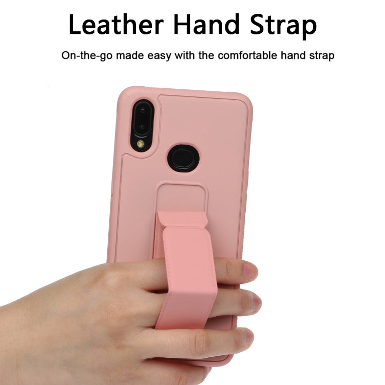 For Galaxy A10s Shockproof Solid Color TPU Case with Wristband