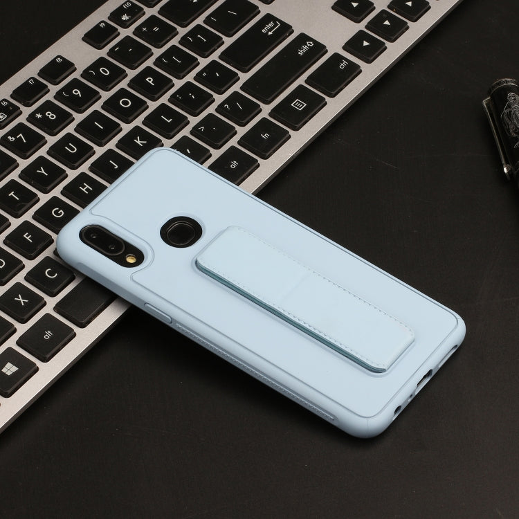 For Galaxy A10s Shockproof Solid Color TPU Case with Wristband