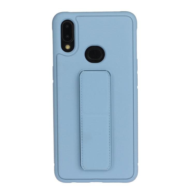 For Galaxy A10s Shockproof Solid Color TPU Case with Wristband