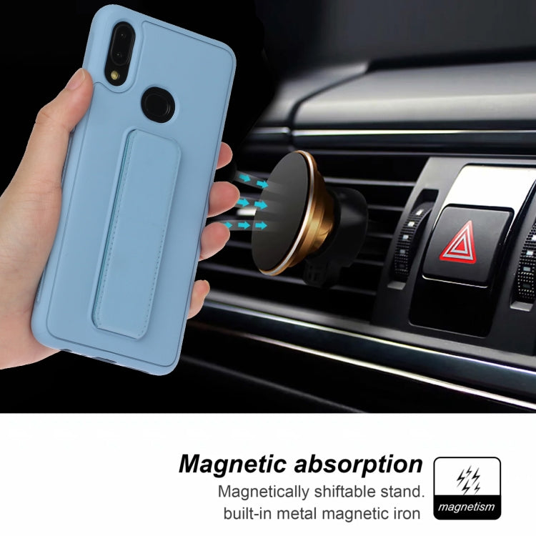 For Galaxy A10s Shockproof Solid Color TPU Case with Wristband