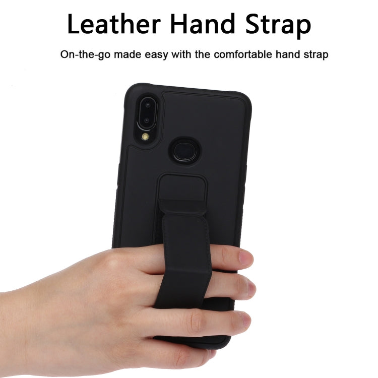 For Galaxy A10s Shockproof Solid Color TPU Case with Wristband