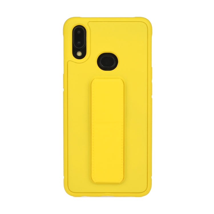 For Galaxy A10s Shockproof Solid Color TPU Case with Wristband