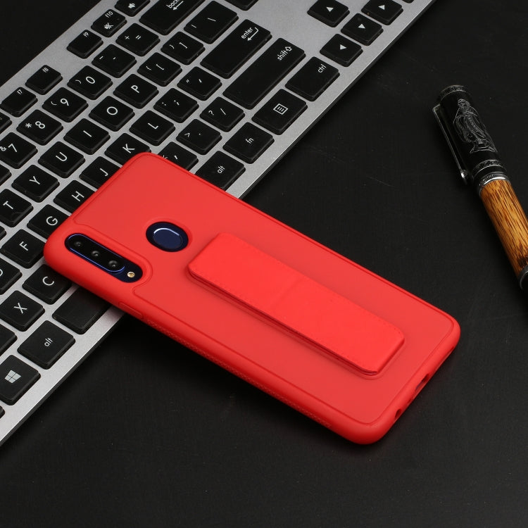 For Galaxy A20s Shockproof Solid Color TPU Case with Wristband