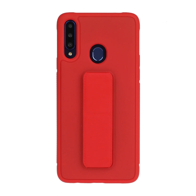 For Galaxy A20s Shockproof Solid Color TPU Case with Wristband