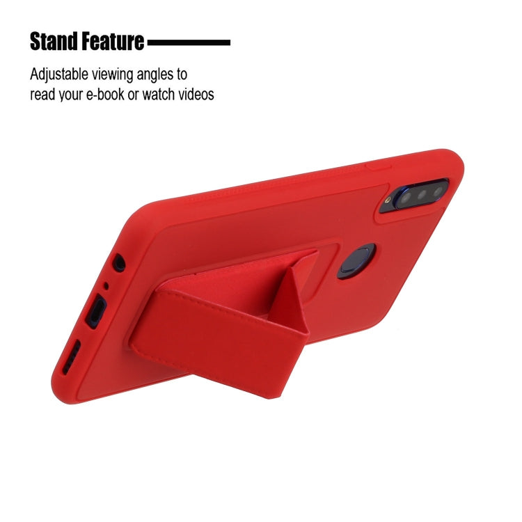 For Galaxy A20s Shockproof Solid Color TPU Case with Wristband