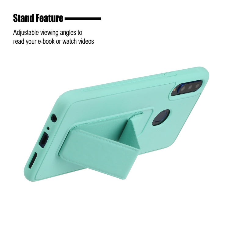 For Galaxy A20s Shockproof Solid Color TPU Case with Wristband