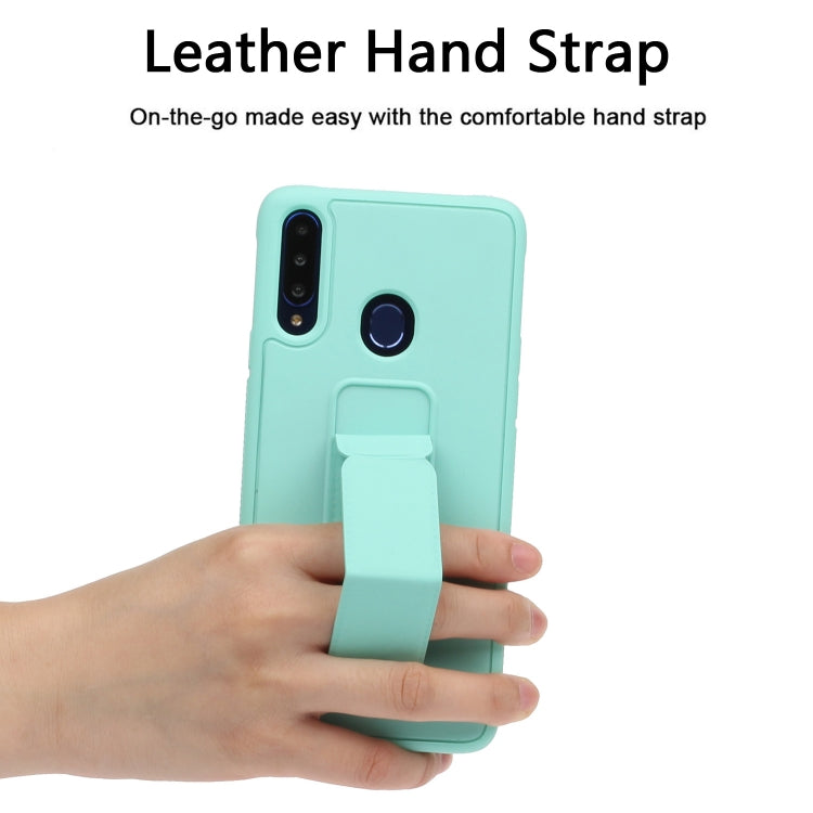 For Galaxy A20s Shockproof Solid Color TPU Case with Wristband