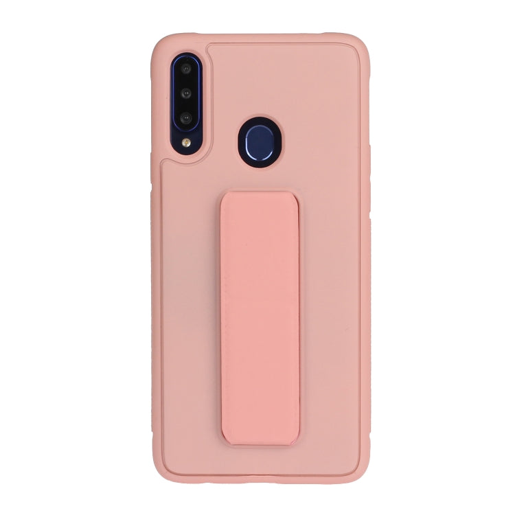 For Galaxy A20s Shockproof Solid Color TPU Case with Wristband