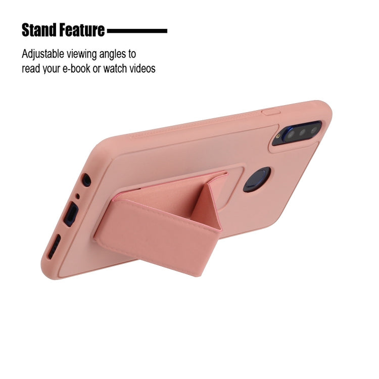 For Galaxy A20s Shockproof Solid Color TPU Case with Wristband