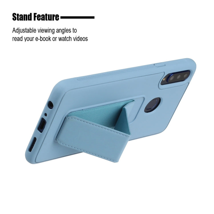For Galaxy A20s Shockproof Solid Color TPU Case with Wristband