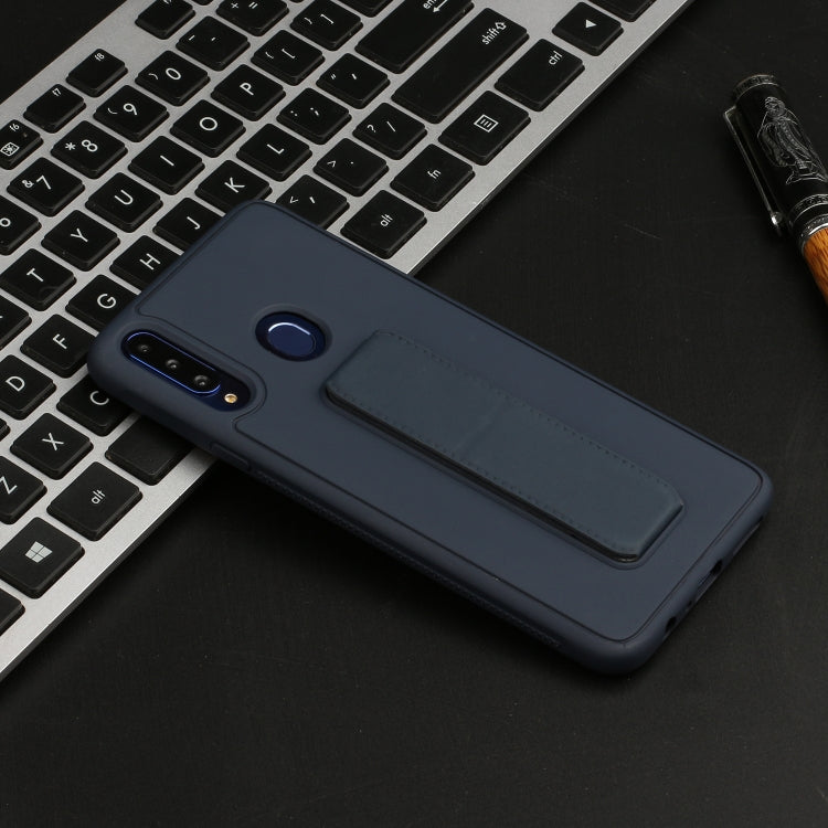 For Galaxy A20s Shockproof Solid Color TPU Case with Wristband