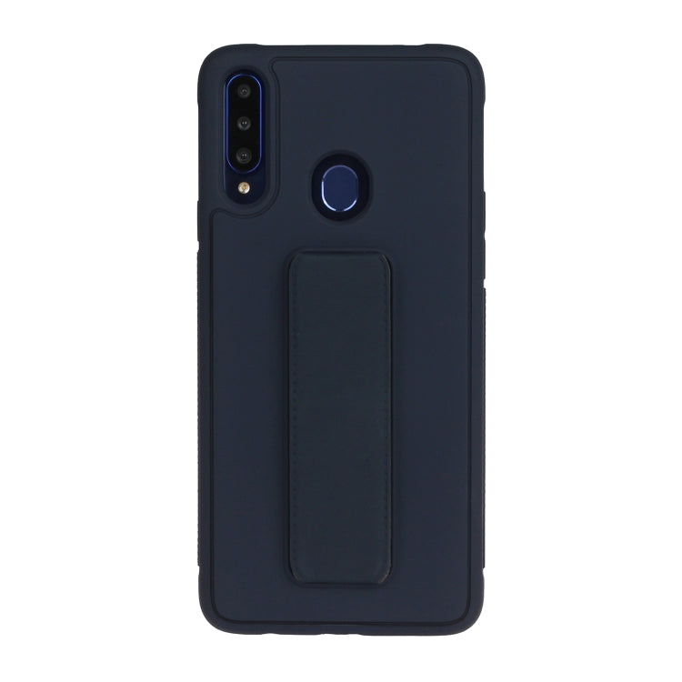 For Galaxy A20s Shockproof Solid Color TPU Case with Wristband