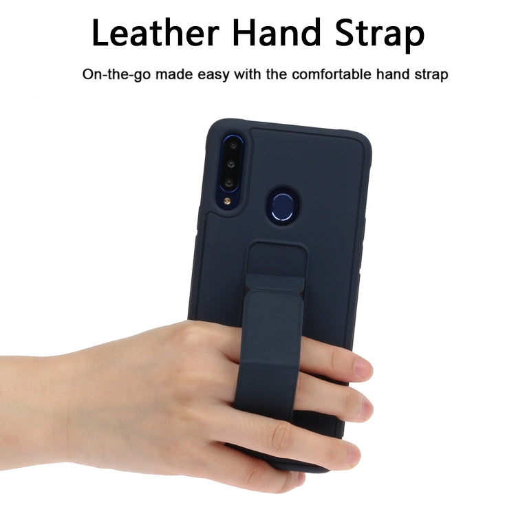 For Galaxy A20s Shockproof Solid Color TPU Case with Wristband