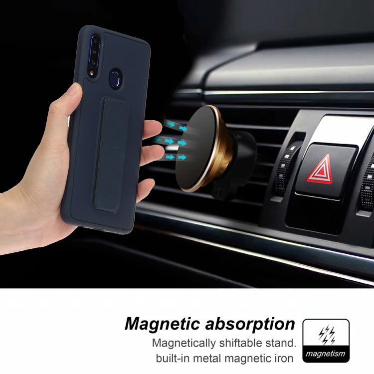 For Galaxy A20s Shockproof Solid Color TPU Case with Wristband