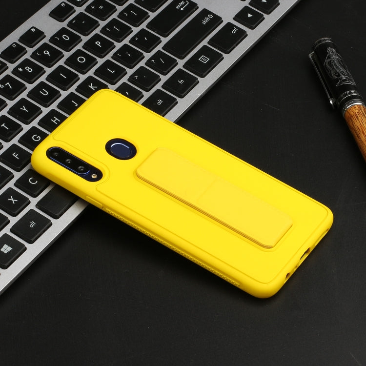 For Galaxy A20s Shockproof Solid Color TPU Case with Wristband