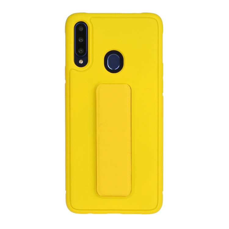 For Galaxy A20s Shockproof Solid Color TPU Case with Wristband