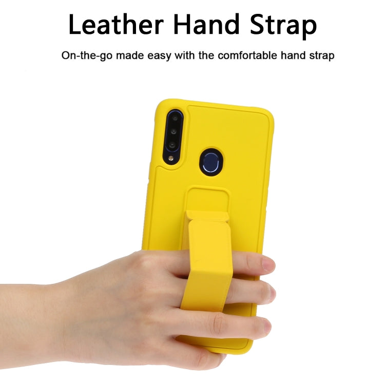 For Galaxy A20s Shockproof Solid Color TPU Case with Wristband