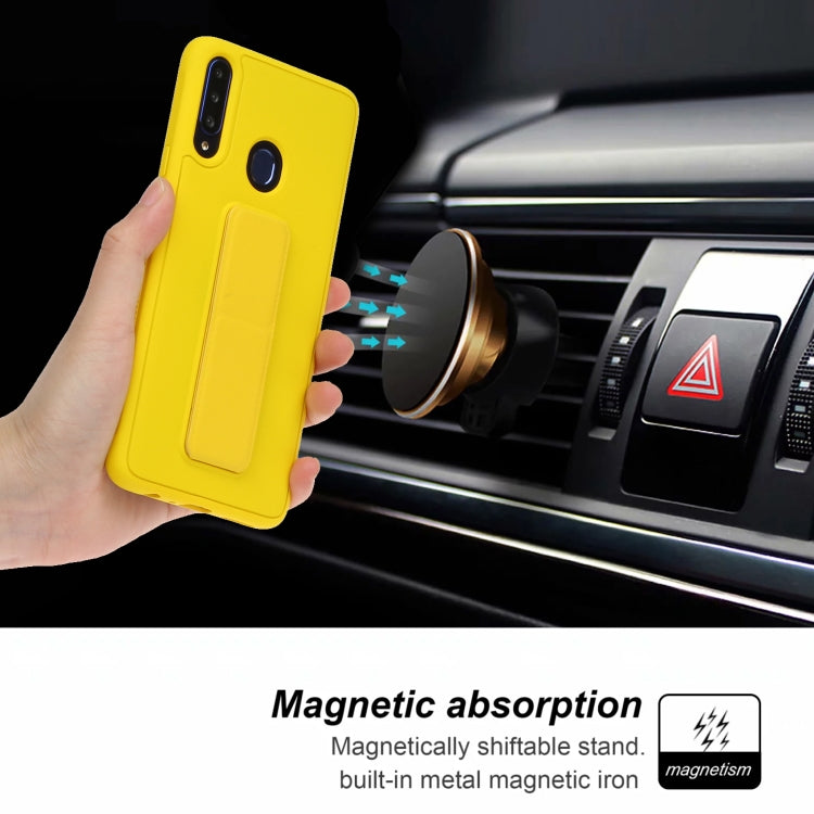 For Galaxy A20s Shockproof Solid Color TPU Case with Wristband