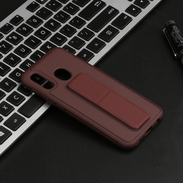 For Galaxy A20e Shockproof Solid Color TPU Case with Wristband