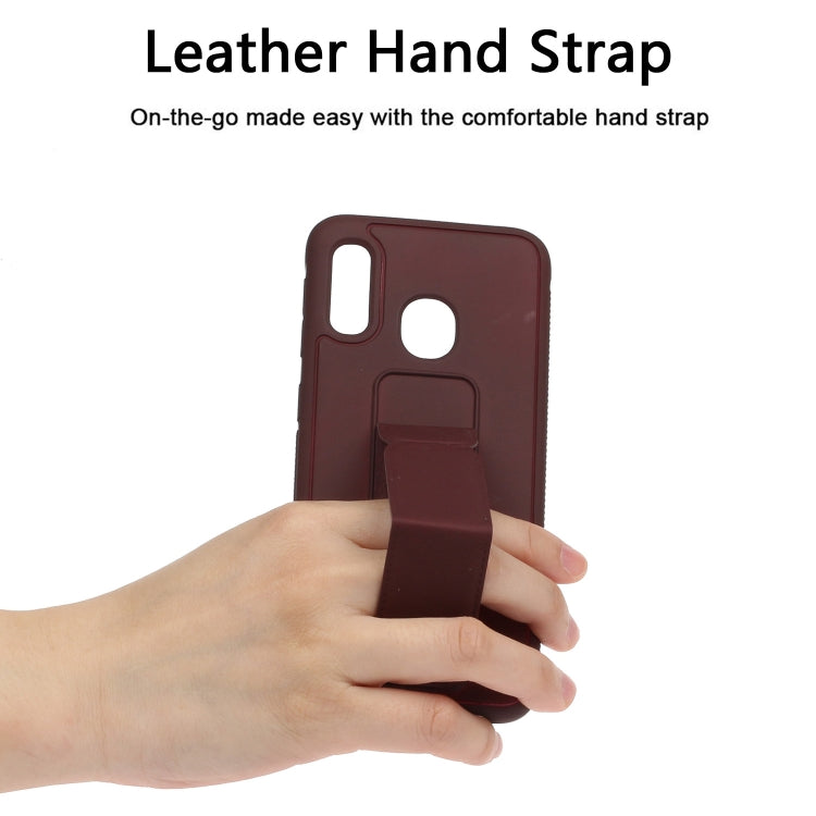 For Galaxy A20e Shockproof Solid Color TPU Case with Wristband