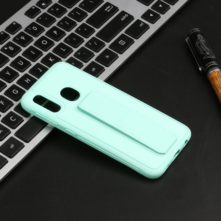 For Galaxy A20e Shockproof Solid Color TPU Case with Wristband