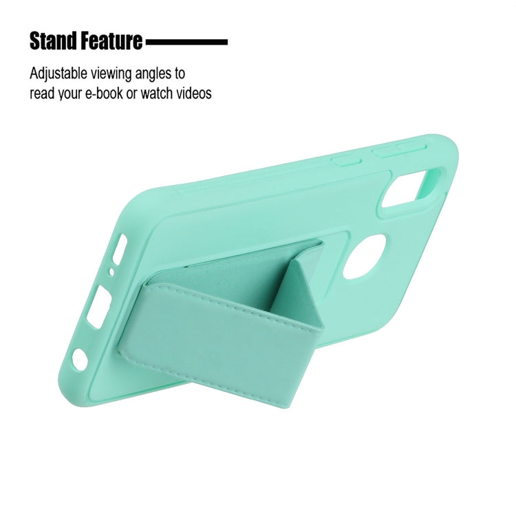 For Galaxy A20e Shockproof Solid Color TPU Case with Wristband