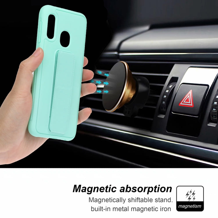 For Galaxy A20e Shockproof Solid Color TPU Case with Wristband
