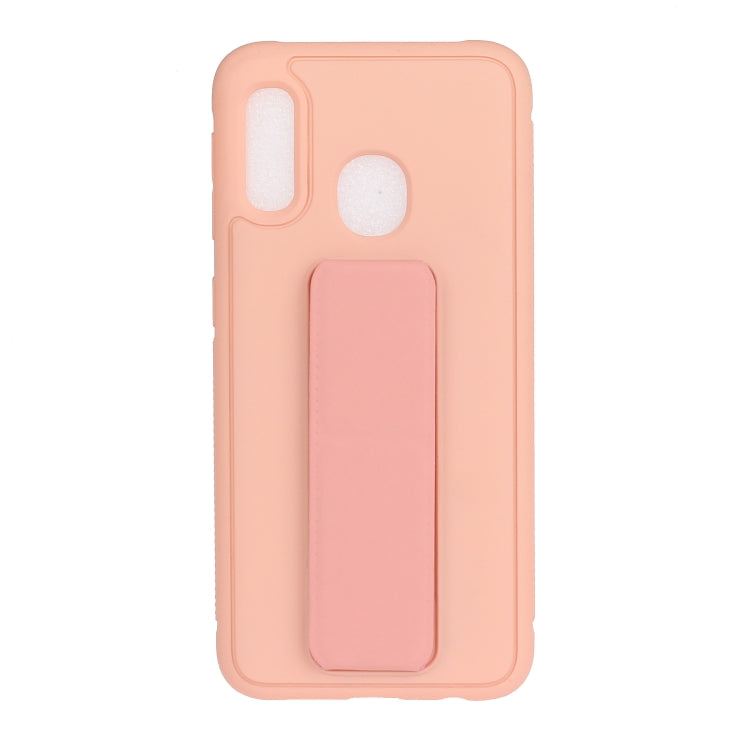 For Galaxy A20e Shockproof Solid Color TPU Case with Wristband
