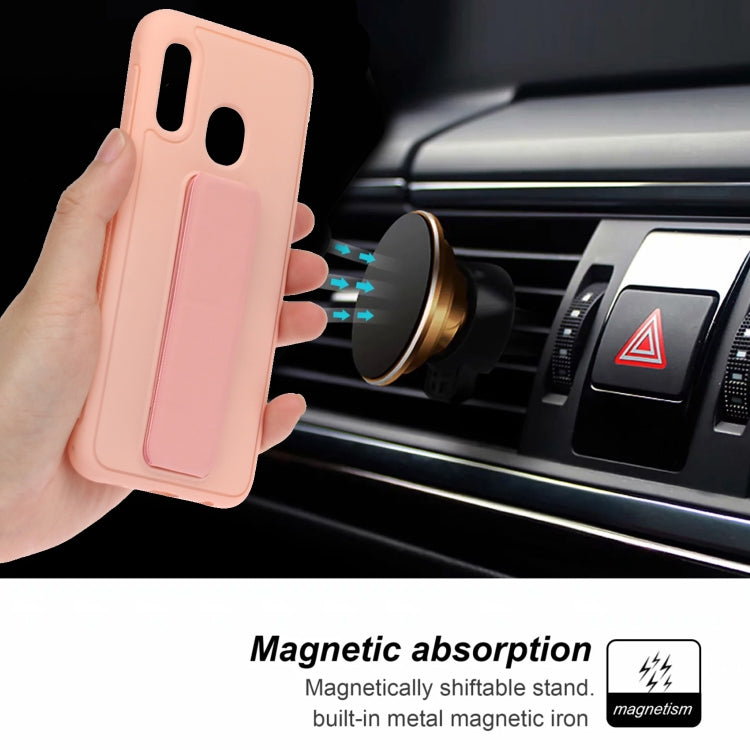 For Galaxy A20e Shockproof Solid Color TPU Case with Wristband