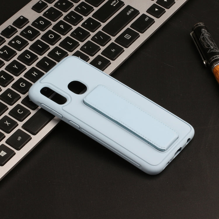 For Galaxy A20e Shockproof Solid Color TPU Case with Wristband