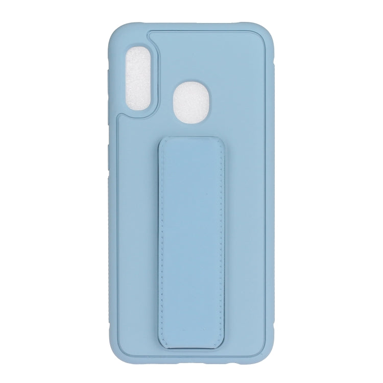 For Galaxy A20e Shockproof Solid Color TPU Case with Wristband
