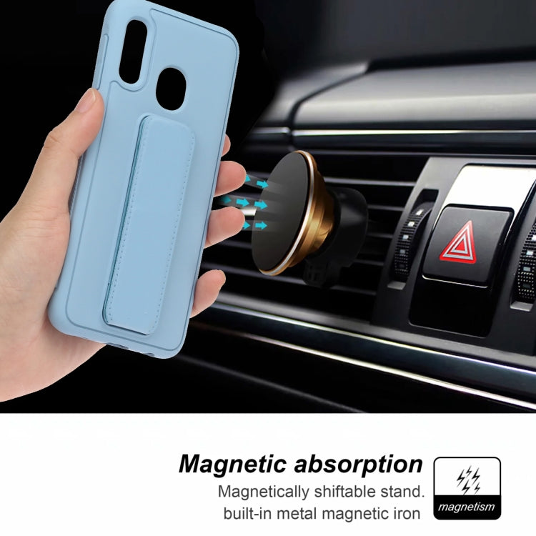 For Galaxy A20e Shockproof Solid Color TPU Case with Wristband
