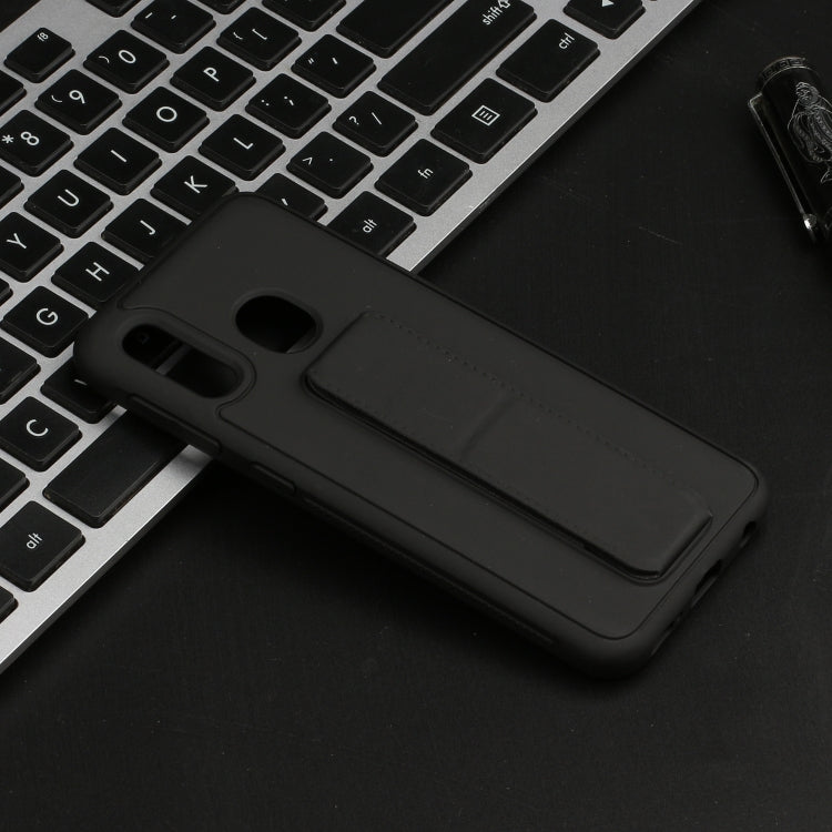 For Galaxy A20e Shockproof Solid Color TPU Case with Wristband