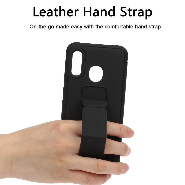 For Galaxy A20e Shockproof Solid Color TPU Case with Wristband
